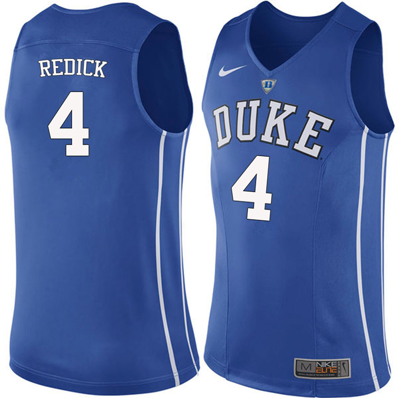 Men #4 J.J. Redick Duke Blue Devils College Basketball Jerseys-Blue